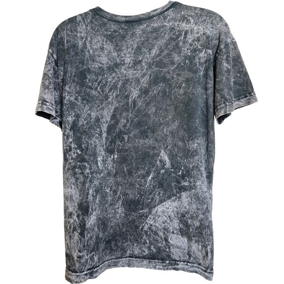 Johnny Cash T Shirt Medium Acid Wash Graphic Band Tee Man in Black Guitar Cotton - Picture 5 of 6